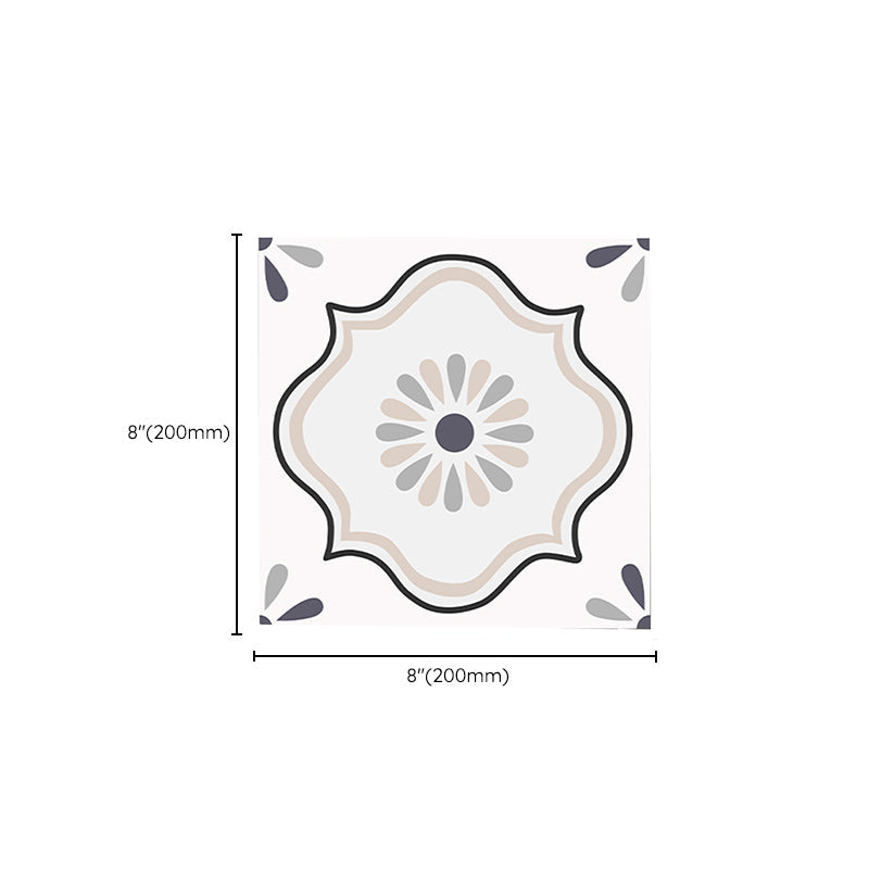 Lisslune | Square Indoor Vinyl Flooring Self-adhesive Flower Pattern Waterproof Vinyl Flooring