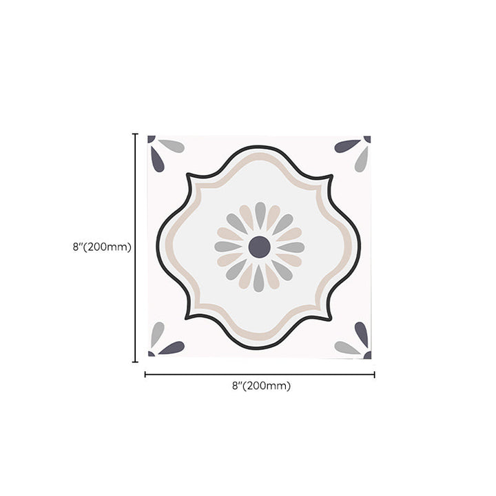 Lisslune | Square Indoor Vinyl Flooring Self-adhesive Flower Pattern Waterproof Vinyl Flooring