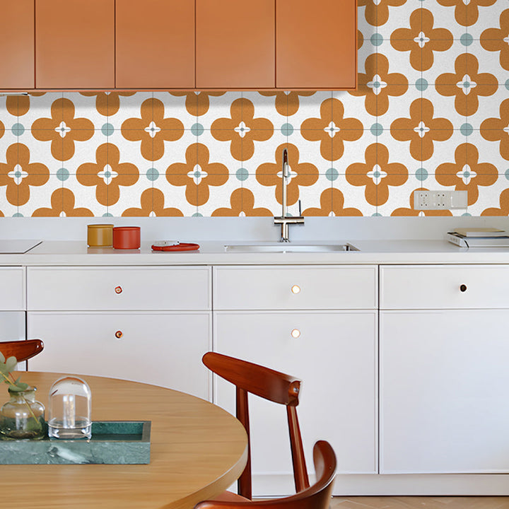 Lisslune | Square Inner Layer Vinyl Flooring Floral Pattern Peel and Stick Waterproof Vinyl Flooring