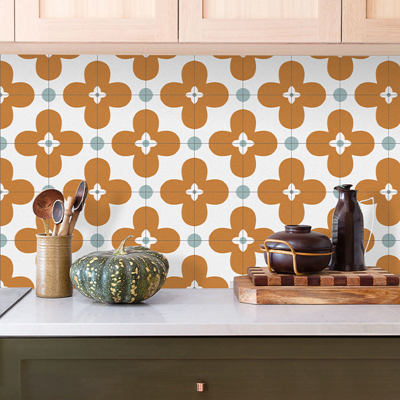Lisslune | Square Inner Layer Vinyl Flooring Floral Pattern Peel and Stick Waterproof Vinyl Flooring