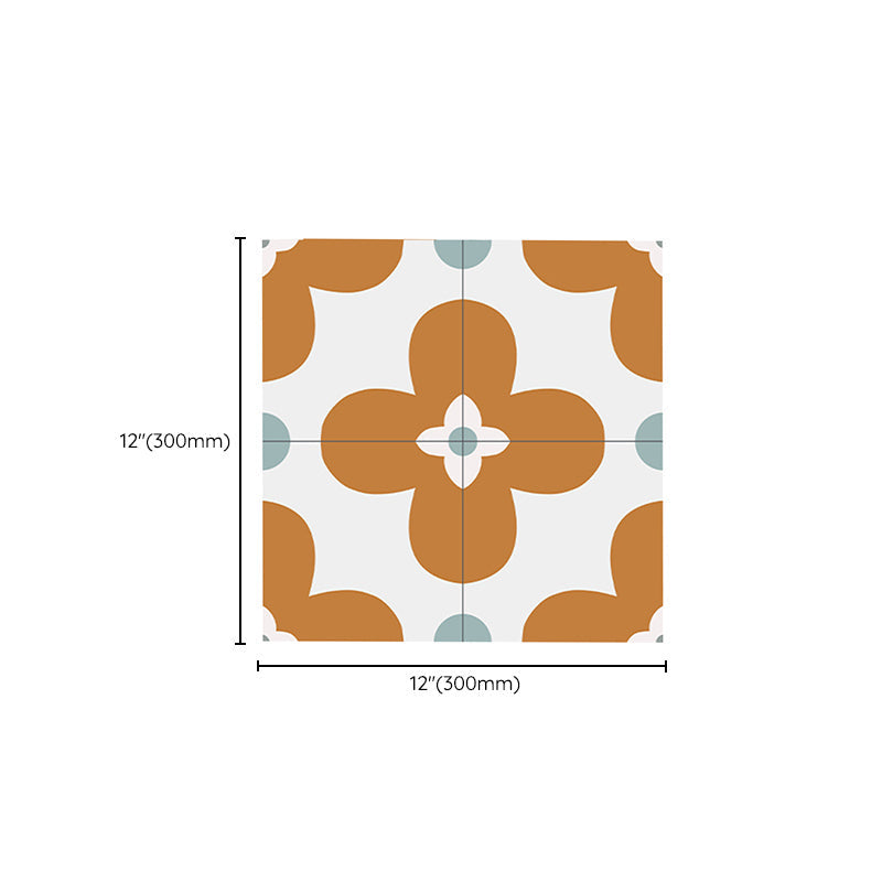 Lisslune | Square Inner Layer Vinyl Flooring Floral Pattern Peel and Stick Waterproof Vinyl Flooring