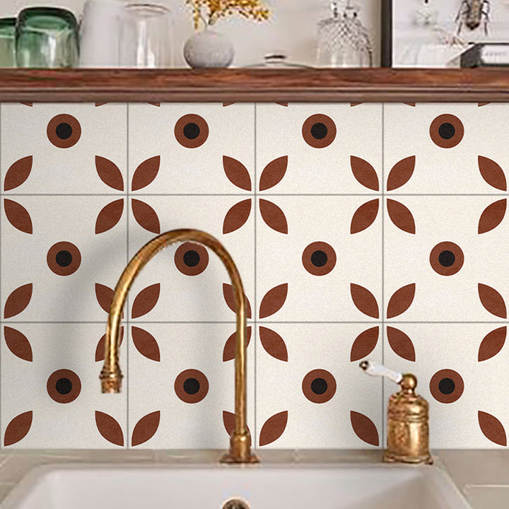 Lisslune | Indoor Vinyl Flooring Floral Pattern Peel and Stick Waterproof Square Vinyl Floor