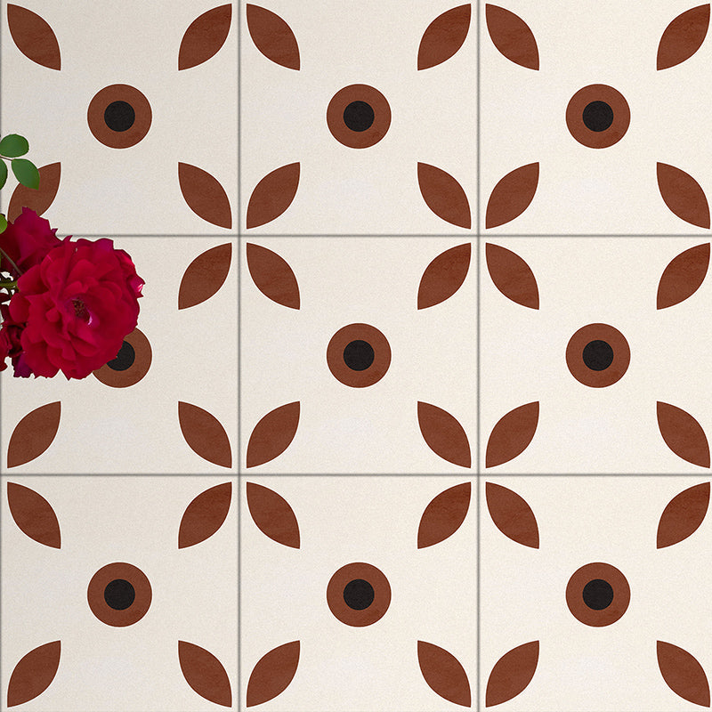 Lisslune | Indoor Vinyl Flooring Floral Pattern Peel and Stick Waterproof Square Vinyl Floor