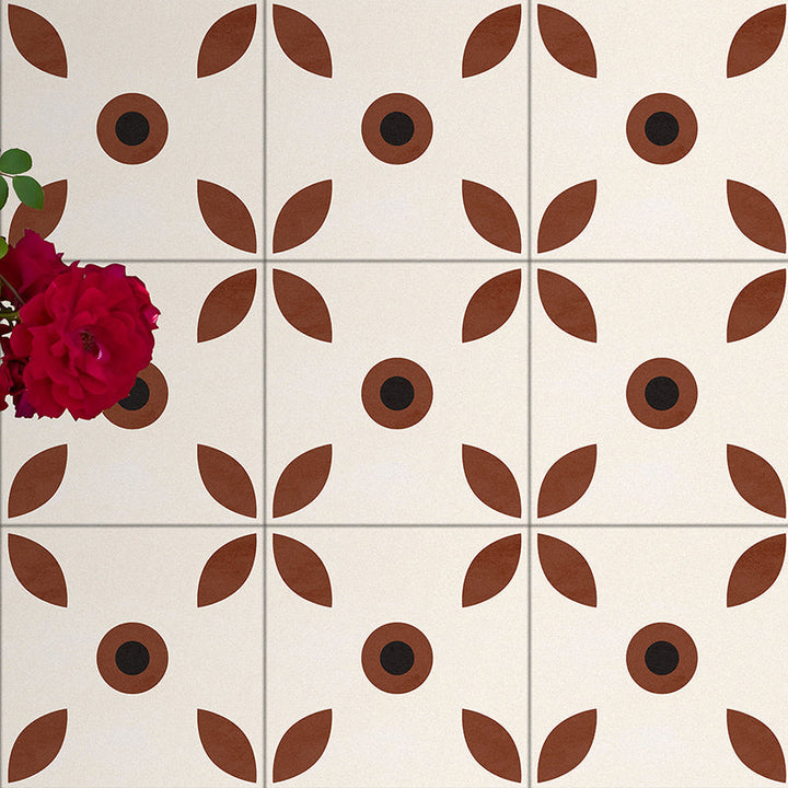 Lisslune | Indoor Vinyl Flooring Floral Pattern Peel and Stick Waterproof Square Vinyl Floor