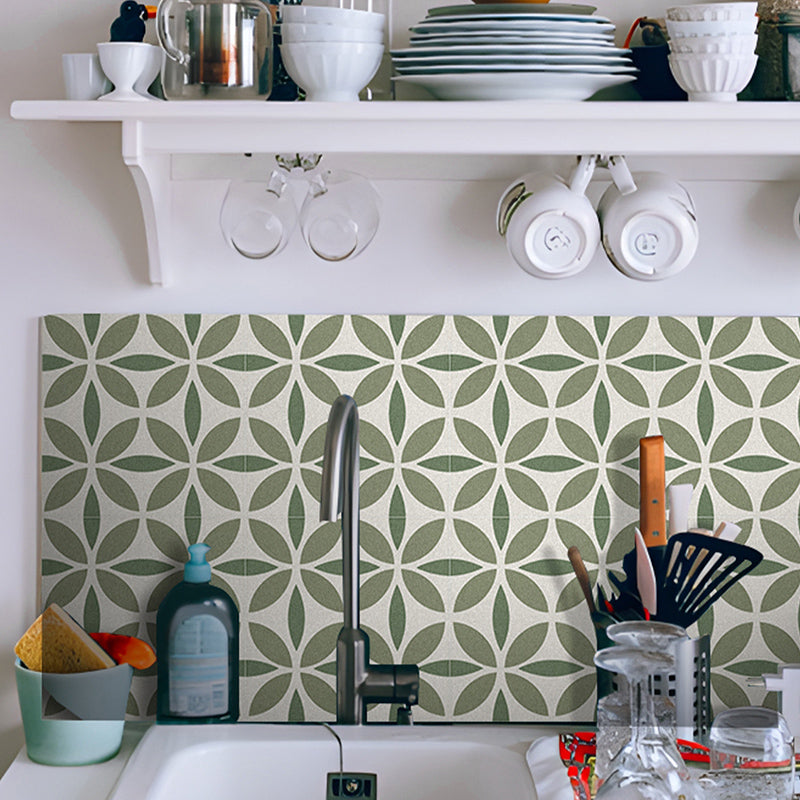 Lisslune | Indoor Vinyl Tiles Flower Pattern Peel and Stick Waterproof Square Vinyl Tile