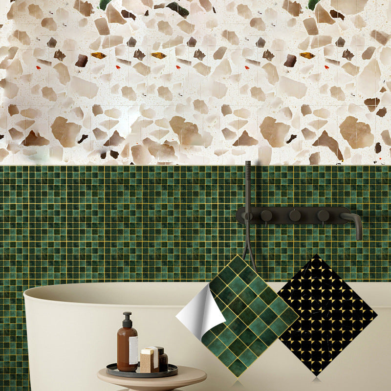 Lisslune | Peel & Stick Mosaic Tile Square Plastic Stain Resistant Tile - Peel & Stick for Shower