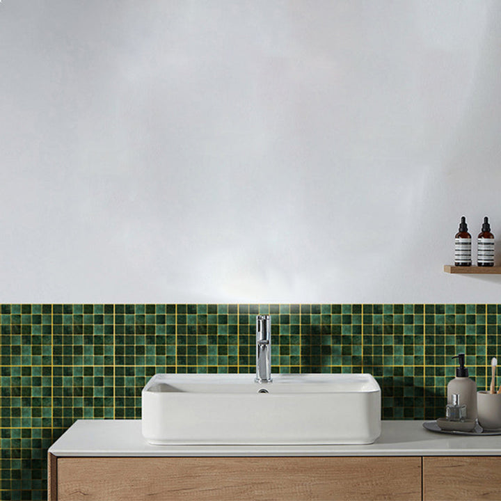 Lisslune | Peel & Stick Mosaic Tile Square Plastic Stain Resistant Tile - Peel & Stick for Shower