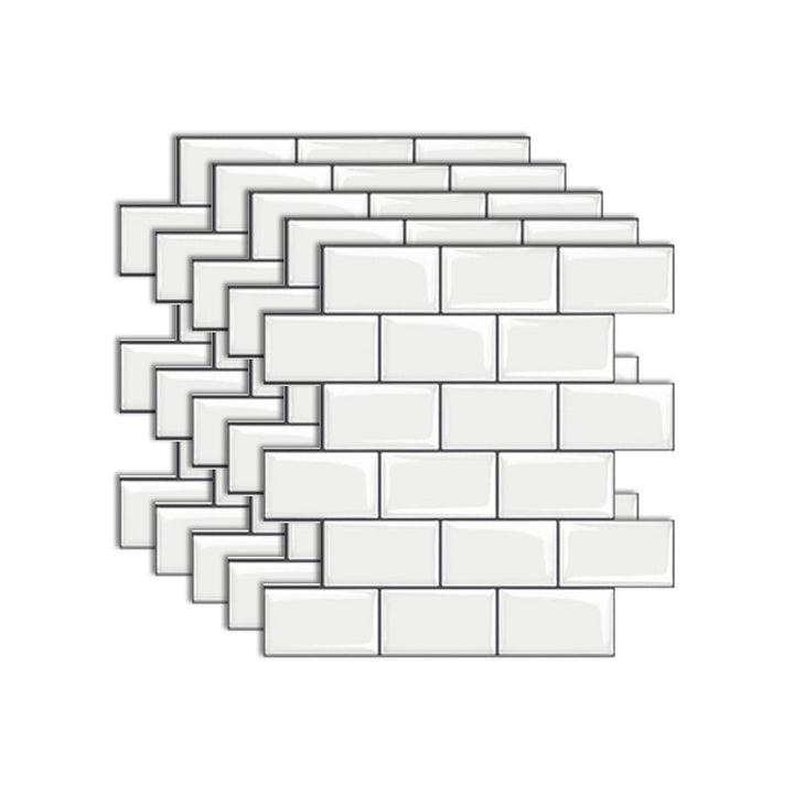 Lisslune | Peel & Stick Subway Tiles Plastic Stain Resistant Peel & Stick Subway Tiles 5-Pack