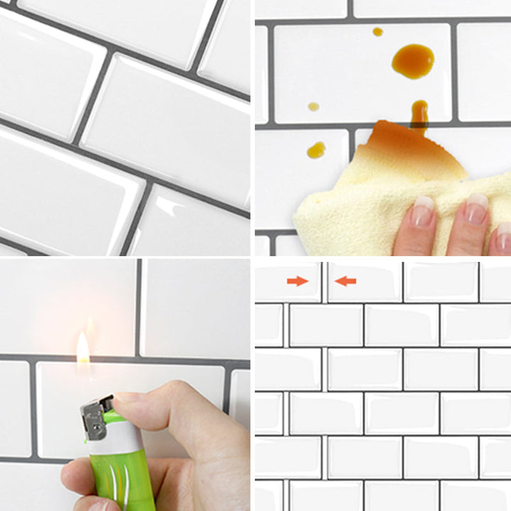 Lisslune | Peel & Stick Subway Tiles Plastic Stain Resistant Peel & Stick Subway Tiles 5-Pack