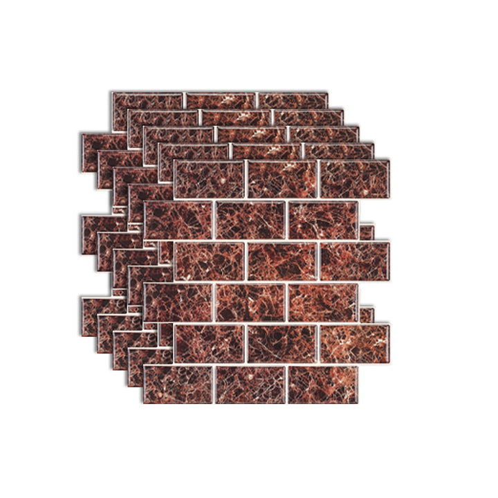 Lisslune | Peel & Stick Subway Tiles Plastic Stain Resistant Peel & Stick Subway Tiles 5-Pack
