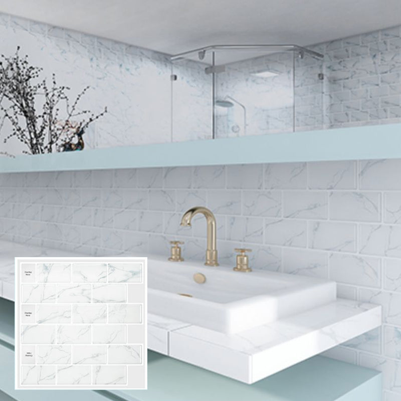 Lisslune | Peel & Stick Subway Tiles Plastic Stain Resistant Peel & Stick Subway Tiles 5-Pack