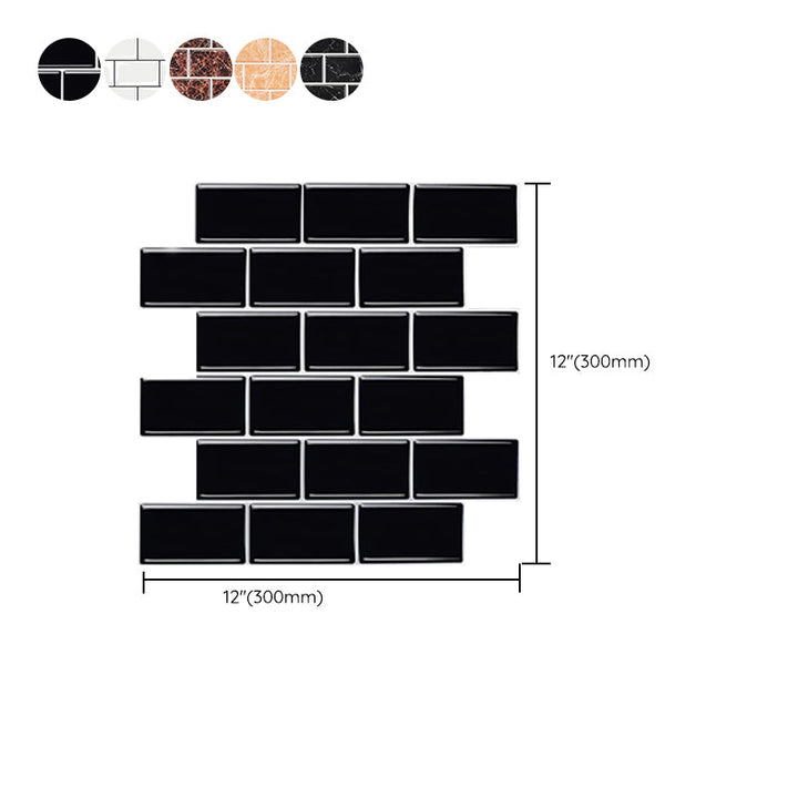 Lisslune | Peel & Stick Subway Tiles Plastic Stain Resistant Peel & Stick Subway Tiles 5-Pack