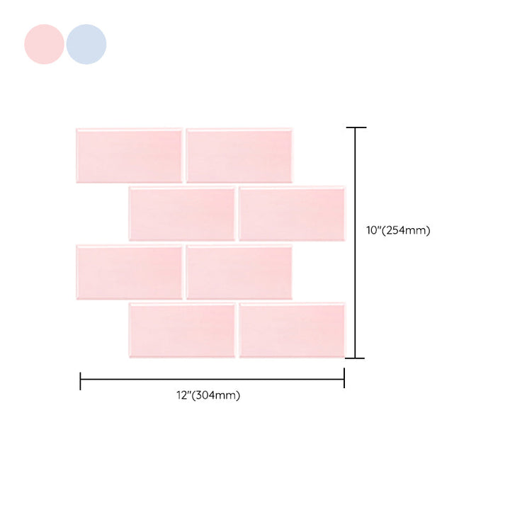 Lisslune | Peel & Stick Subway Tiles Plastic Stain Resistant Peel & Stick Subway Tiles 5-Pack