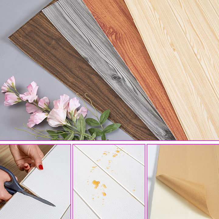 Lisslune | Living Room Wall Paneling Peel and Stick Wood Look Design Waterproof Wall Paneling