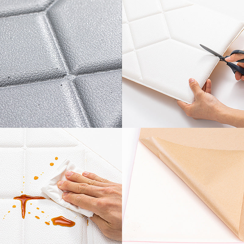 Lisslune | Modern Wall Cladding Living Room Peel and Stick 3D Embossing Waterproof Wall Cladding