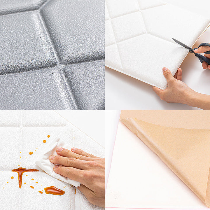 Lisslune | Modern Wall Cladding Living Room Peel and Stick 3D Embossing Waterproof Wall Cladding