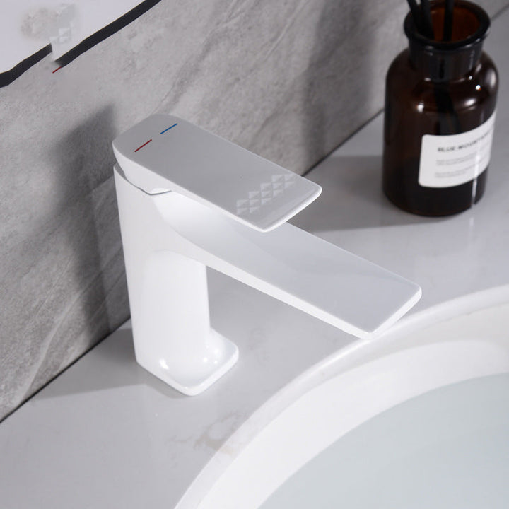 Lisslune | Modern Vessel Sink Faucet Copper Lever Handle Low Arc Vessel Faucet for the Bathroom