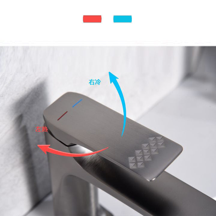 Lisslune | Modern Vessel Sink Faucet Copper Lever Handle Low Arc Vessel Faucet for the Bathroom