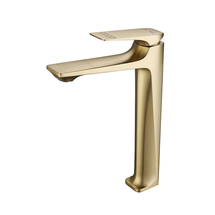 Lisslune | Modern Vessel Sink Faucet Copper Lever Handle Low Arc Vessel Faucet for the Bathroom