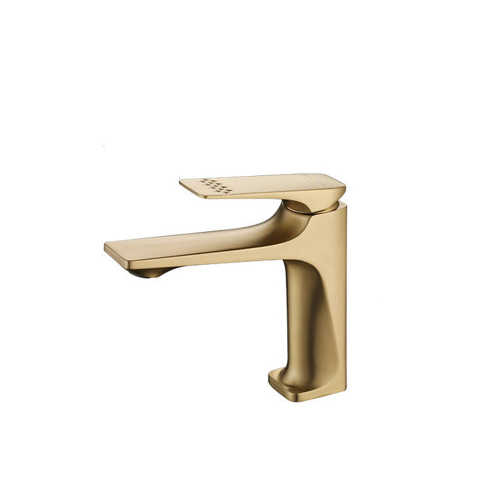 Lisslune | Modern Vessel Sink Faucet Copper Lever Handle Low Arc Vessel Faucet for the Bathroom