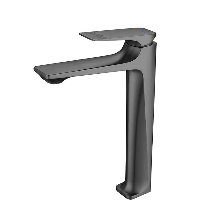 Lisslune | Modern Vessel Sink Faucet Copper Lever Handle Low Arc Vessel Faucet for the Bathroom