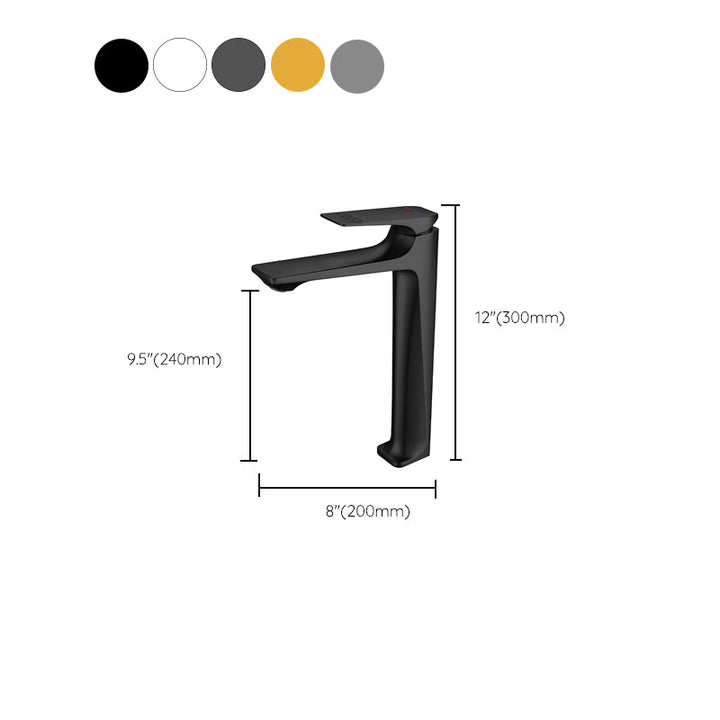 Lisslune | Modern Vessel Sink Faucet Copper Lever Handle Low Arc Vessel Faucet for the Bathroom