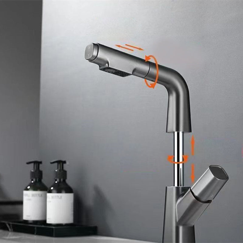 Lisslune | Modern Centerset Bathroom Faucet Single Color Copper Sink Faucet