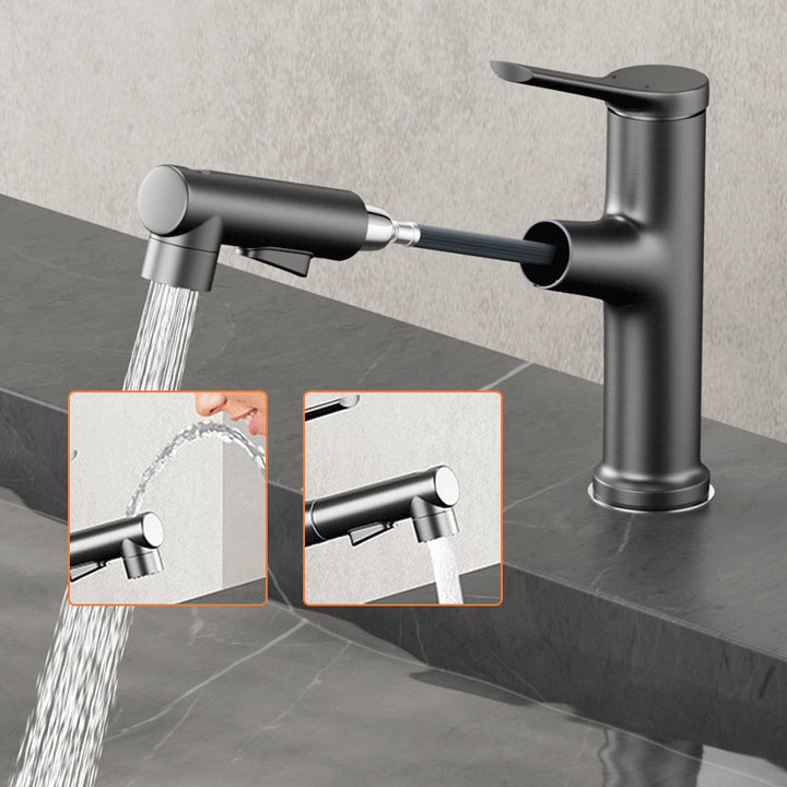 Lisslune | Modern center connection faucet copper center connection washbasin tap for bathroom