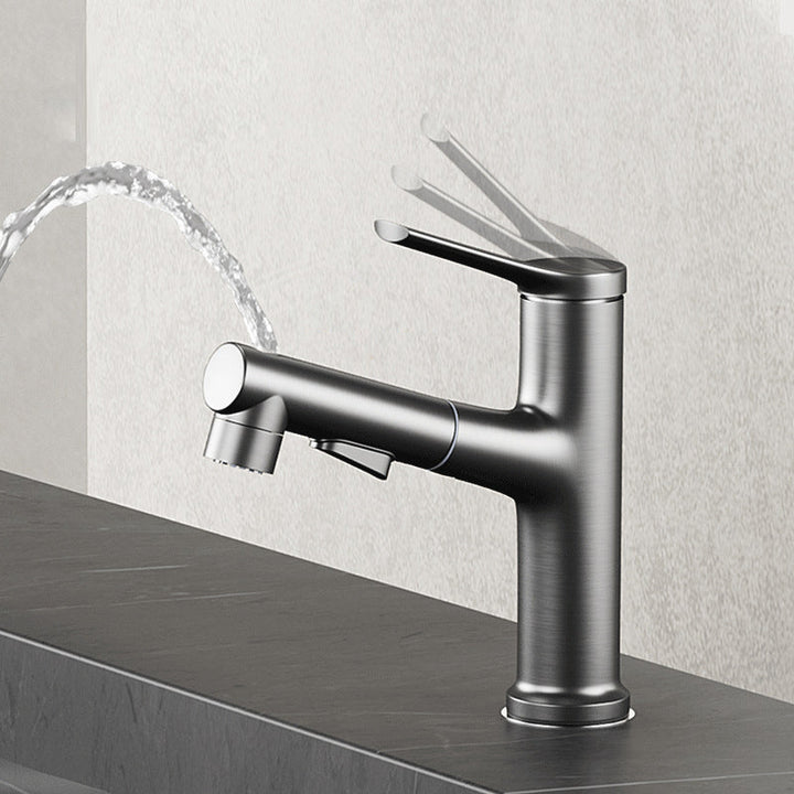 Lisslune | Modern center connection faucet copper center connection washbasin tap for bathroom