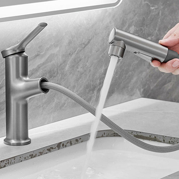 Lisslune | Modern center connection faucet copper center connection washbasin tap for bathroom