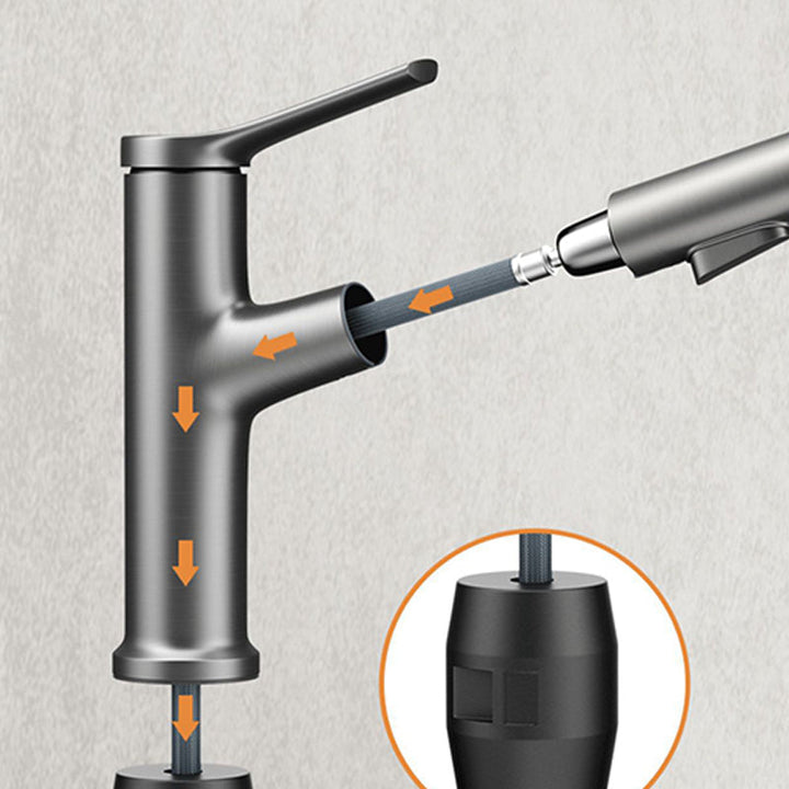 Lisslune | Modern center connection faucet copper center connection washbasin tap for bathroom