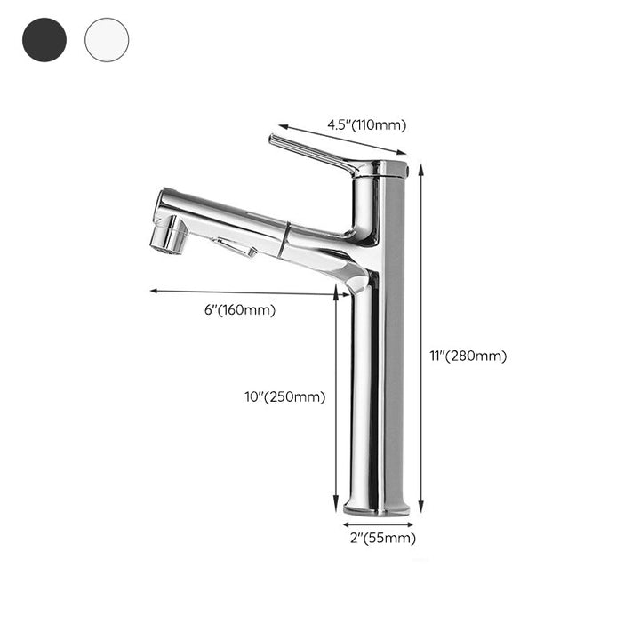 Lisslune | Modern center connection faucet copper center connection washbasin tap for bathroom