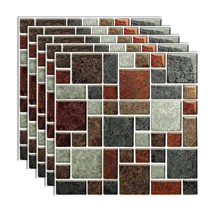 Lisslune | Peel and Stick Mosaic Tile Waterproof Square Peel and Stick Tile for the Kitchen 20-Pack