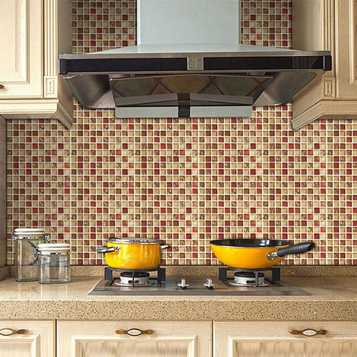 Lisslune | Peel and Stick Mosaic Tile Waterproof Square Peel and Stick Tile for the Kitchen 20-Pack