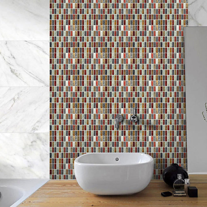 Lisslune | Peel and Stick Mosaic Tile Waterproof Square Peel and Stick Tile for the Kitchen 20-Pack