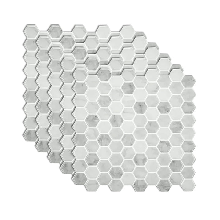 Lisslune | Square Peel and Stick PVC Tile 12" x 12" Peel and Stick Mosaic Tile 5-Pack