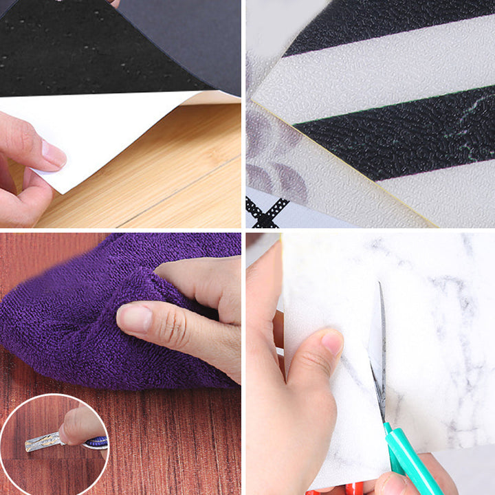 Lisslune | Modern PVC Flooring Peel and Stick Geometrically Printed Vinyl Plank Flooring