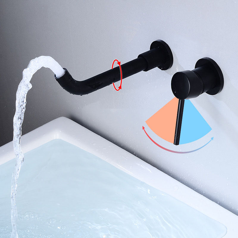 Lisslune | Wall mounted metal bathtub faucet single lever swivel bathtub tap trim