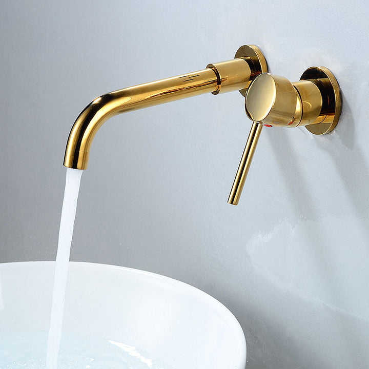 Lisslune | Wall mounted metal bathtub faucet single lever swivel bathtub tap trim