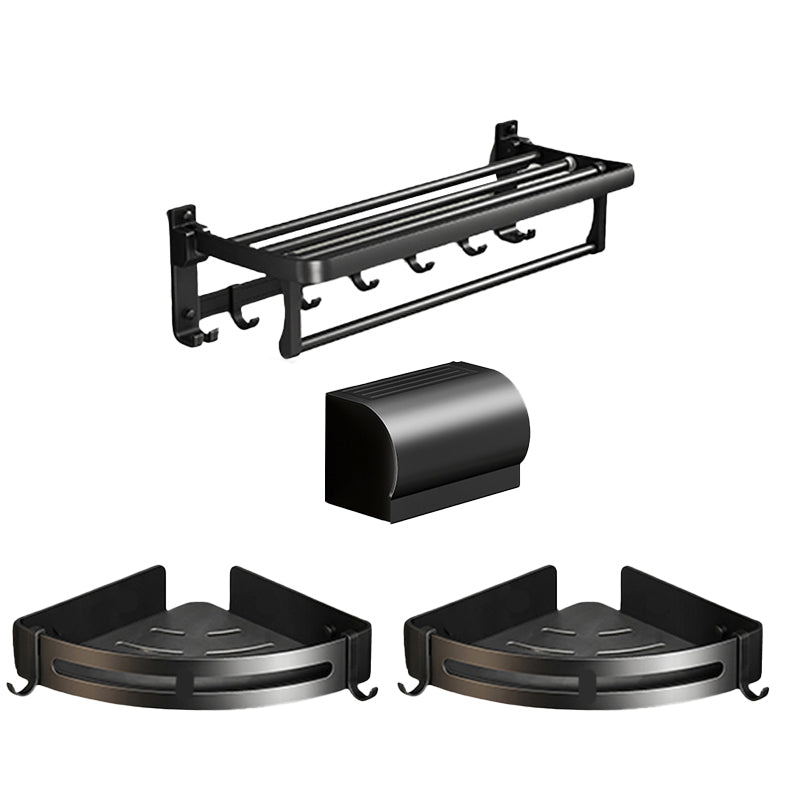 Lisslune | Traditional Aluminum Bathroom Accessories Set Black Bathroom Accessories Kit