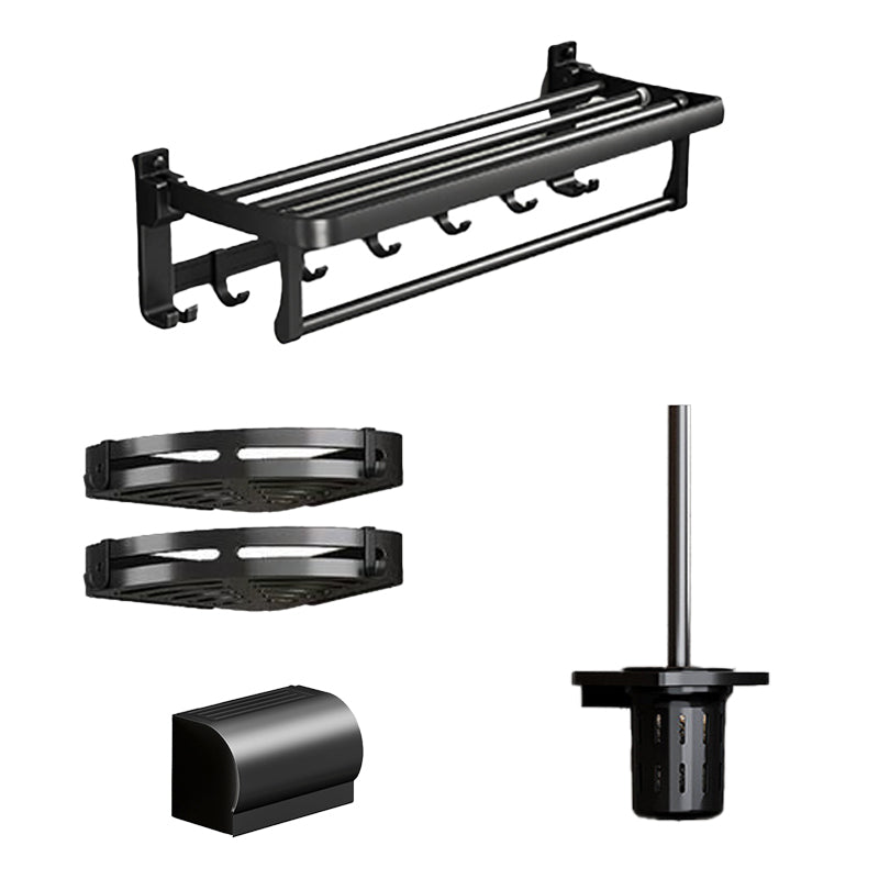 Lisslune | Traditional Aluminum Bathroom Accessories Set Black Bathroom Accessories Kit