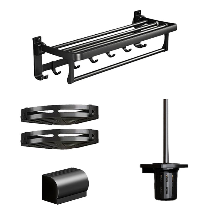 Lisslune | Traditional Aluminum Bathroom Accessories Set Black Bathroom Accessories Kit