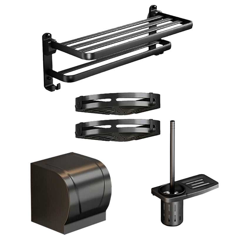 Lisslune | Traditional Aluminum Bathroom Accessories Set Black Bathroom Accessories Kit