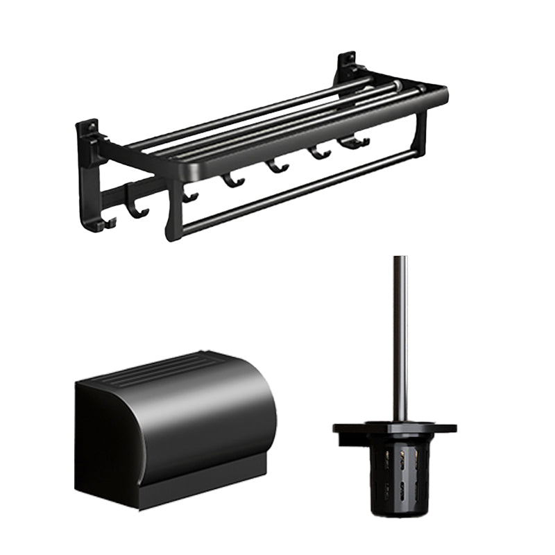 Lisslune | Traditional Aluminum Bathroom Accessories Set Black Bathroom Accessories Kit