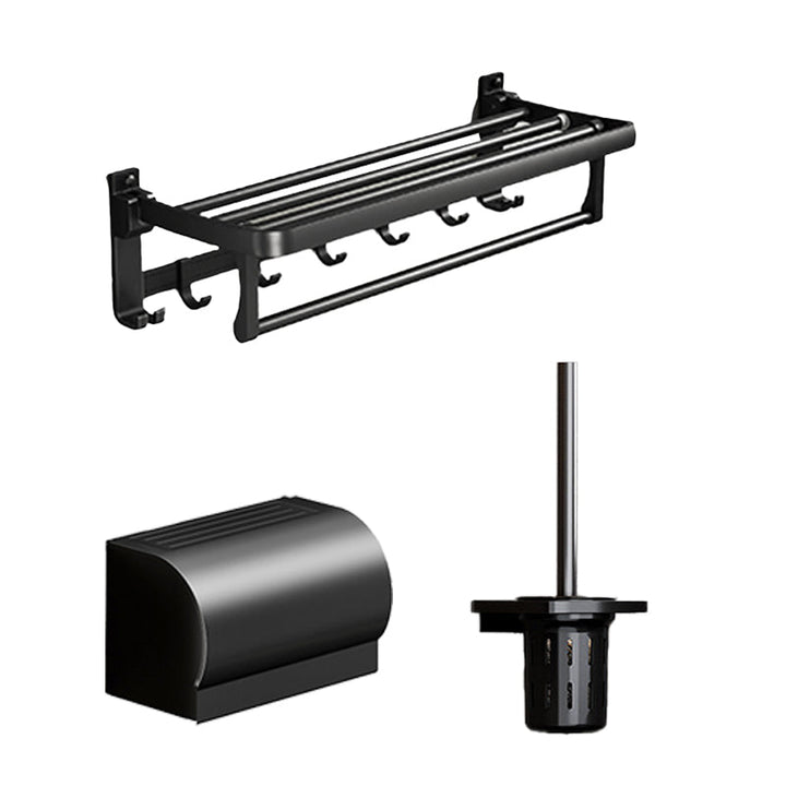 Lisslune | Traditional Aluminum Bathroom Accessories Set Black Bathroom Accessories Kit