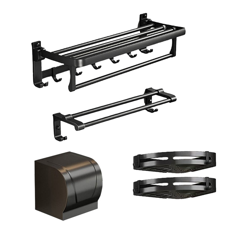 Lisslune | Traditional Aluminum Bathroom Accessories Set Black Bathroom Accessories Kit