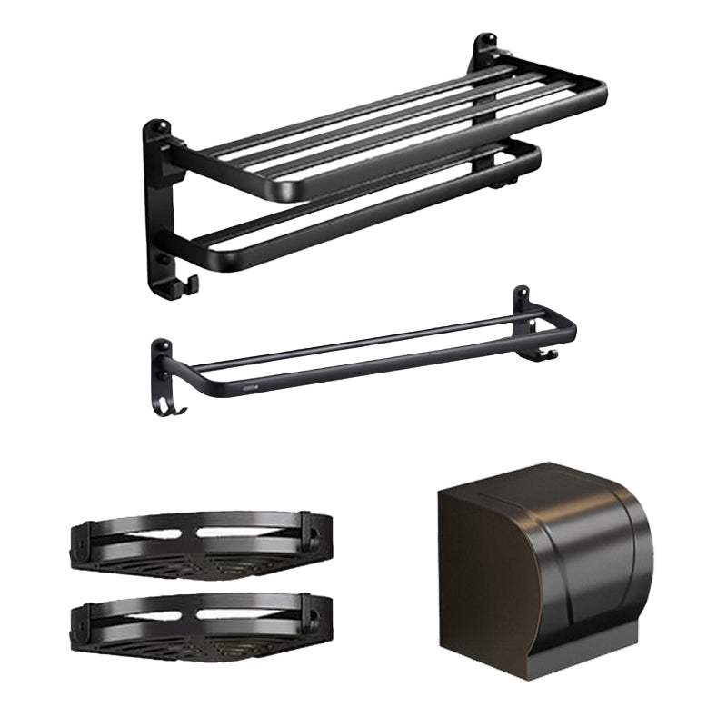 Lisslune | Traditional Aluminum Bathroom Accessories Set Black Bathroom Accessories Kit
