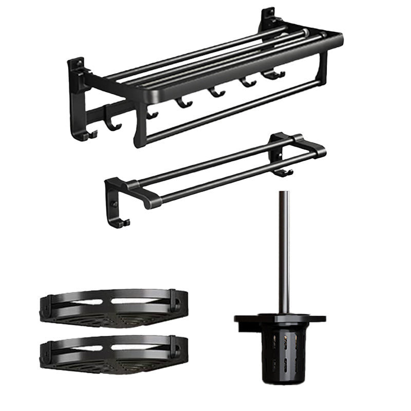 Lisslune | Traditional Aluminum Bathroom Accessories Set Black Bathroom Accessories Kit