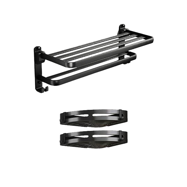 Lisslune | Traditional Aluminum Bathroom Accessories Set Black Bathroom Accessories Kit
