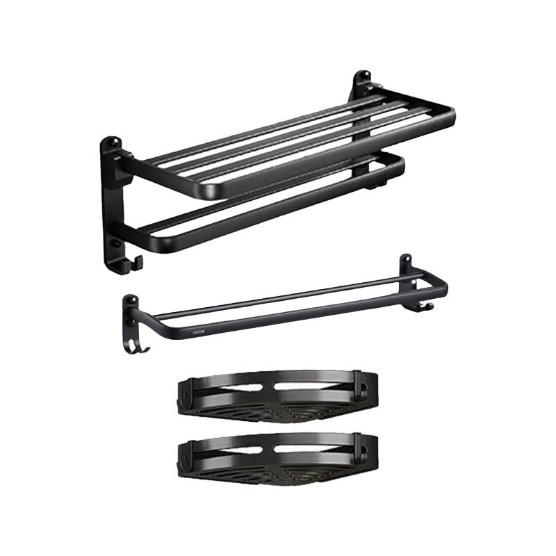 Lisslune | Traditional Aluminum Bathroom Accessories Set Black Bathroom Accessories Kit